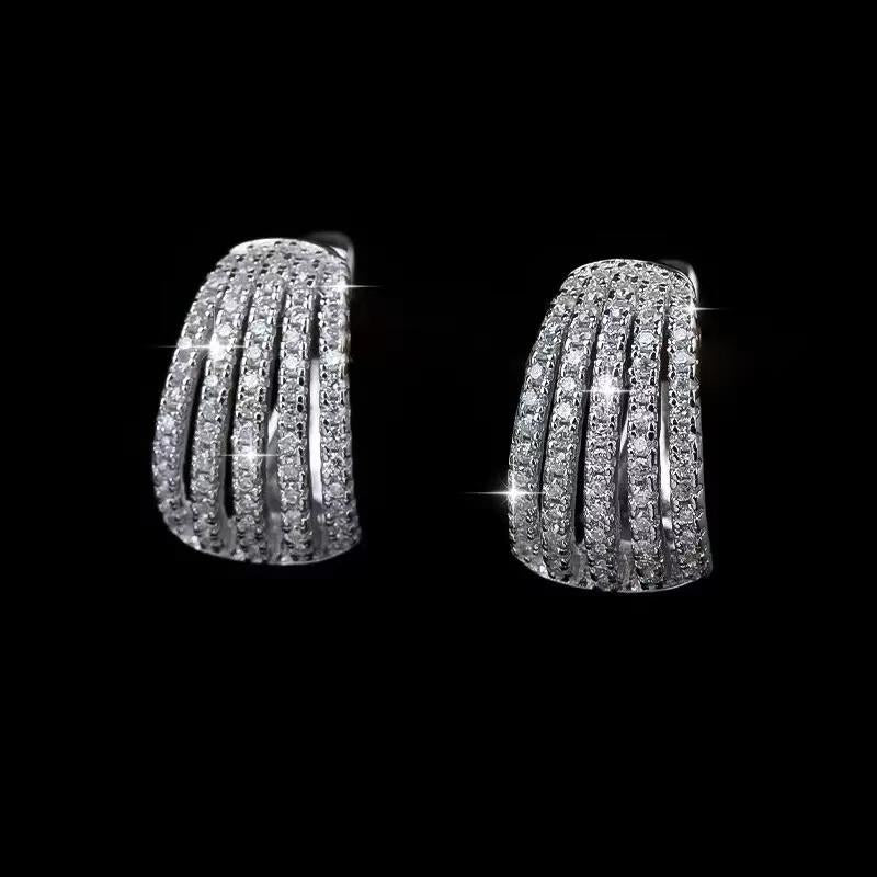 【#151】(April)925 Sterling Silver Synthetic Moissanite Earrings