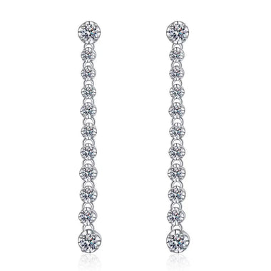 【#155】(Paulina)925 Sterling Silver Synthetic Moissanite Earrings