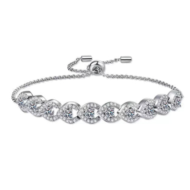 【#156】(Chaya)925 Sterling Silver Synthetic Moissanite Bracelet