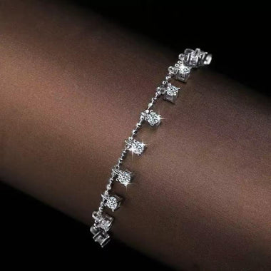 【#157】(Karla)925 Sterling Silver Synthetic Moissanite Bracelet