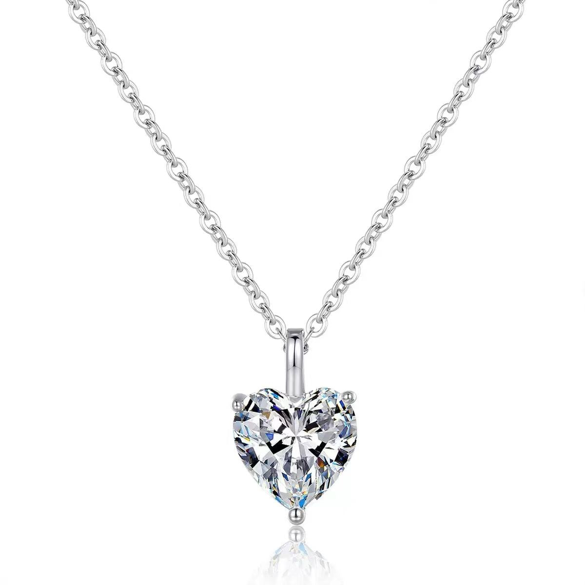 【#162】(Luna)925 Sterling Silver Synthetic Moissanite Necklace