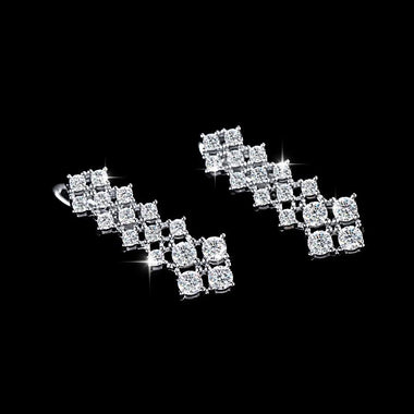 【#172】(Chloe)925 Sterling Silver Synthetic Moissanite Earrings