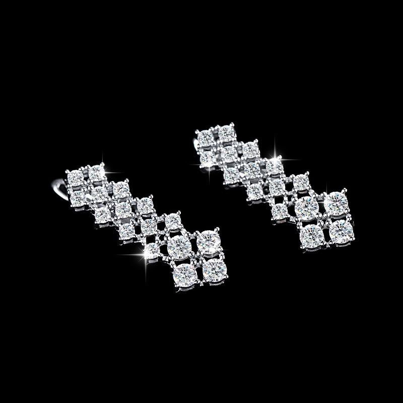 【#172】(Chloe)925 Sterling Silver Synthetic Moissanite Earrings
