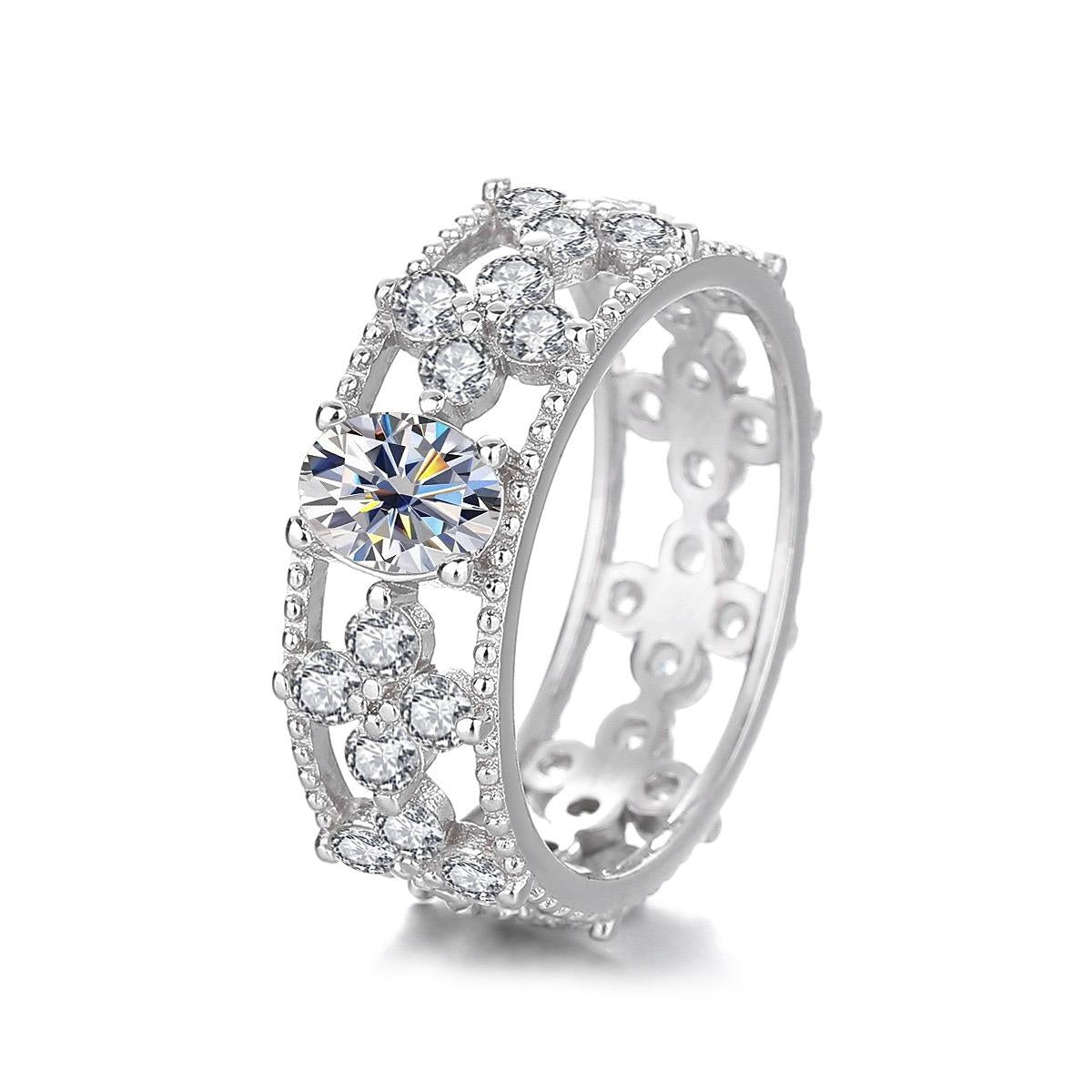 【#175】(Caroline)925 Sterling Silver Synthetic Moissanit Ring