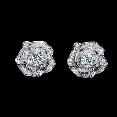 【#177】(Courtney)925 Sterling Silver Synthetic Moissanit Earrings