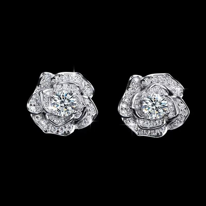 【#177】(Courtney)925 Sterling Silver Synthetic Moissanit Earrings