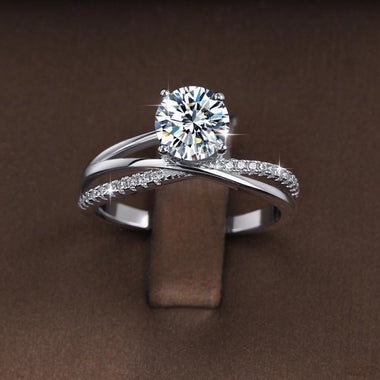 【#181】(Celestine)925 Sterling Silver Synthetic Moissanit Ring