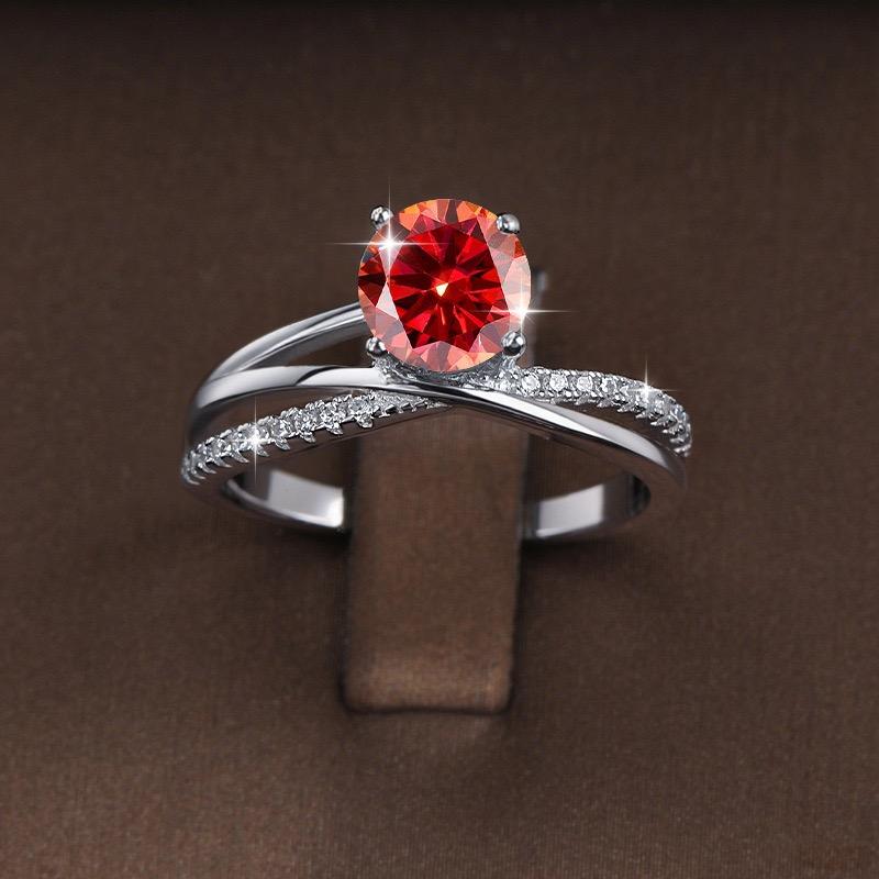 【#181】(Celestine)925 Sterling Silver Synthetic Moissanit Ring