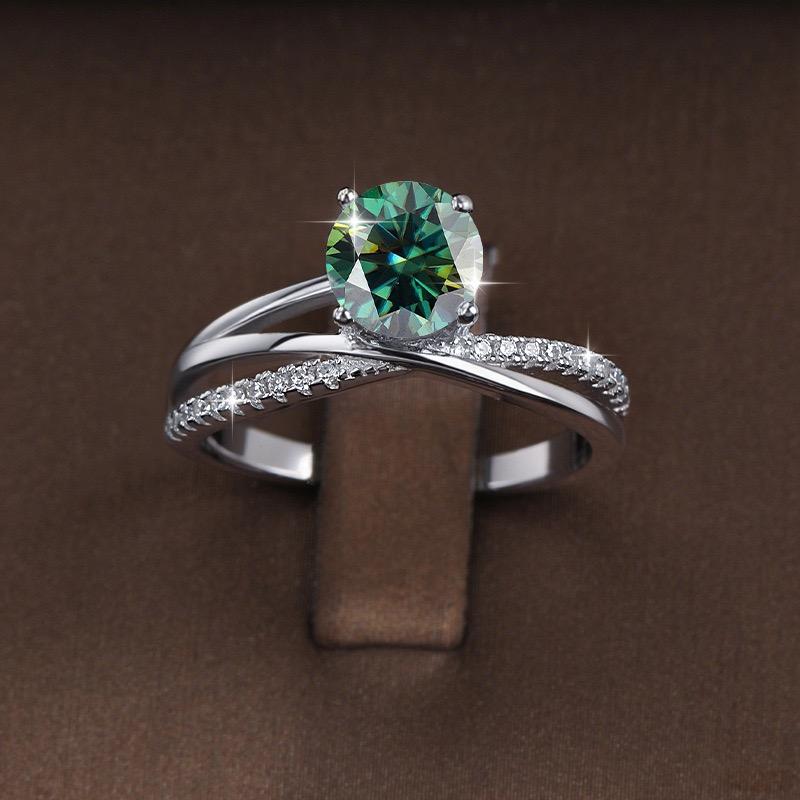 【#181】(Celestine)925 Sterling Silver Synthetic Moissanit Ring