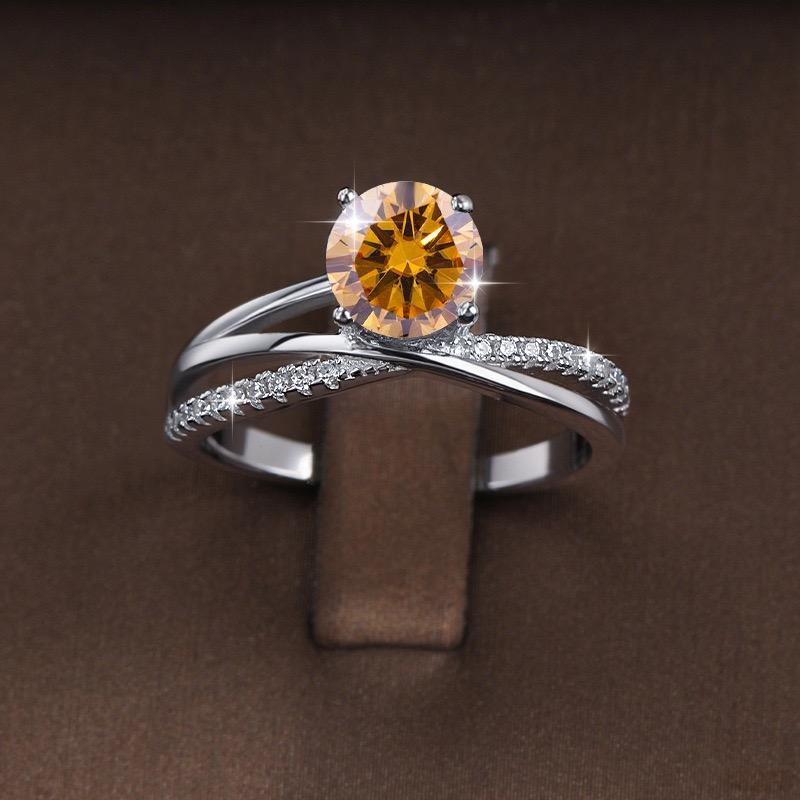 【#181】(Celestine)925 Sterling Silver Synthetic Moissanit Ring