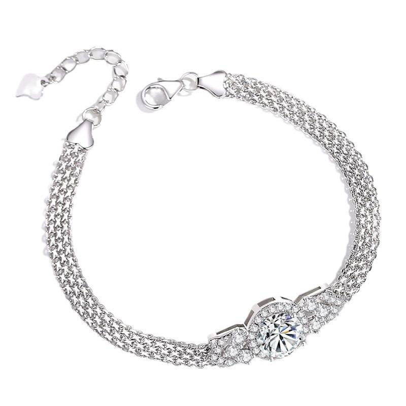 【#186】(Clara) 925 Sterling Silver Synthetic Moissanite Bracelet