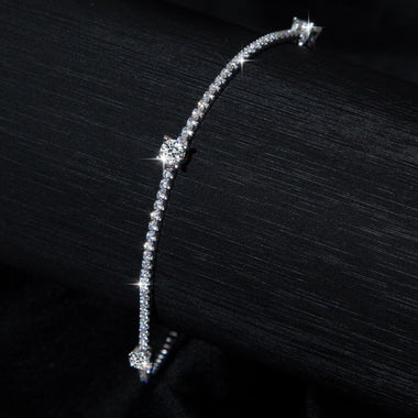 【#187】(Christina) 925 Sterling Silver Synthetic Moissanite Bracelet
