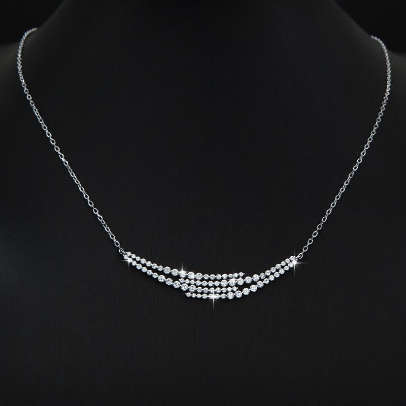 【#188】(Carla)925 Sterling silver Synthetic Moissanite Necklace