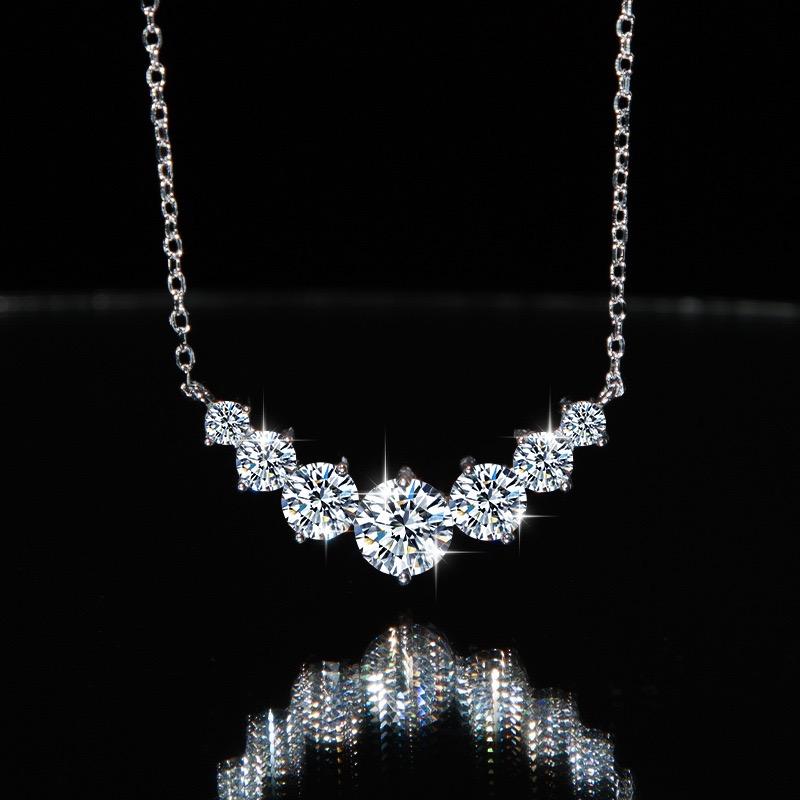 【#189】(Chappell) 925 Sterling Silver Synthetic Moissanite Necklace