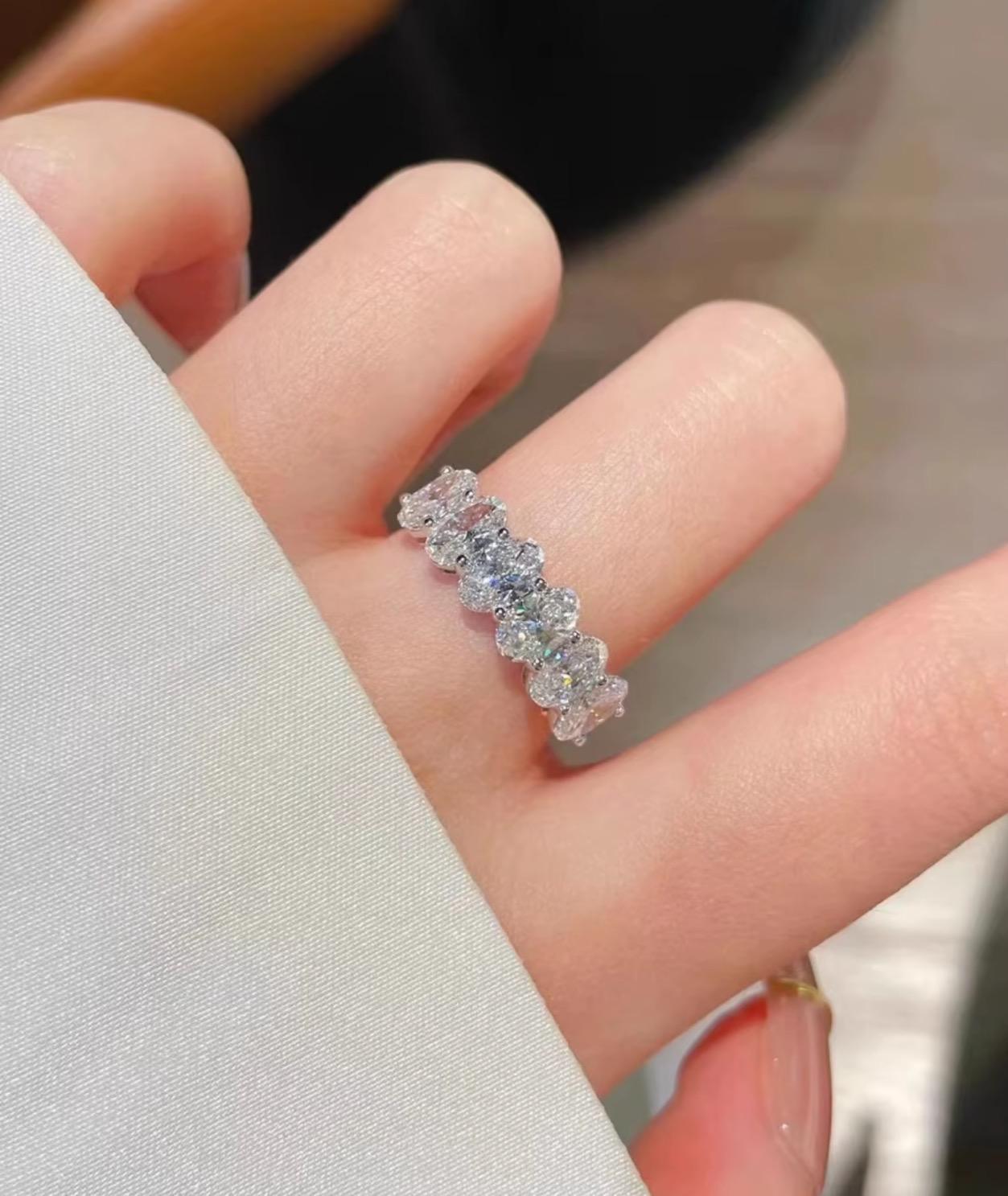 【#192】(Christy)925 Sterling Silver Synthetic Moissanite rings