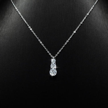 【#194】(Christal) 925 Sterling Silver Synthetic Moissanite Necklace