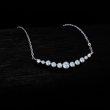【#195】(Dreamy) 925 Sterling Silver Synthetic Moissanite Necklace