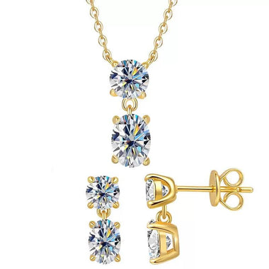 【#197】(Carrie)925 Sterling Silver Synthetic Moissanite Set