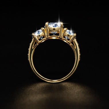【#199】(Carole) 925 Sterling Silver Synthetic Moissanite Ring