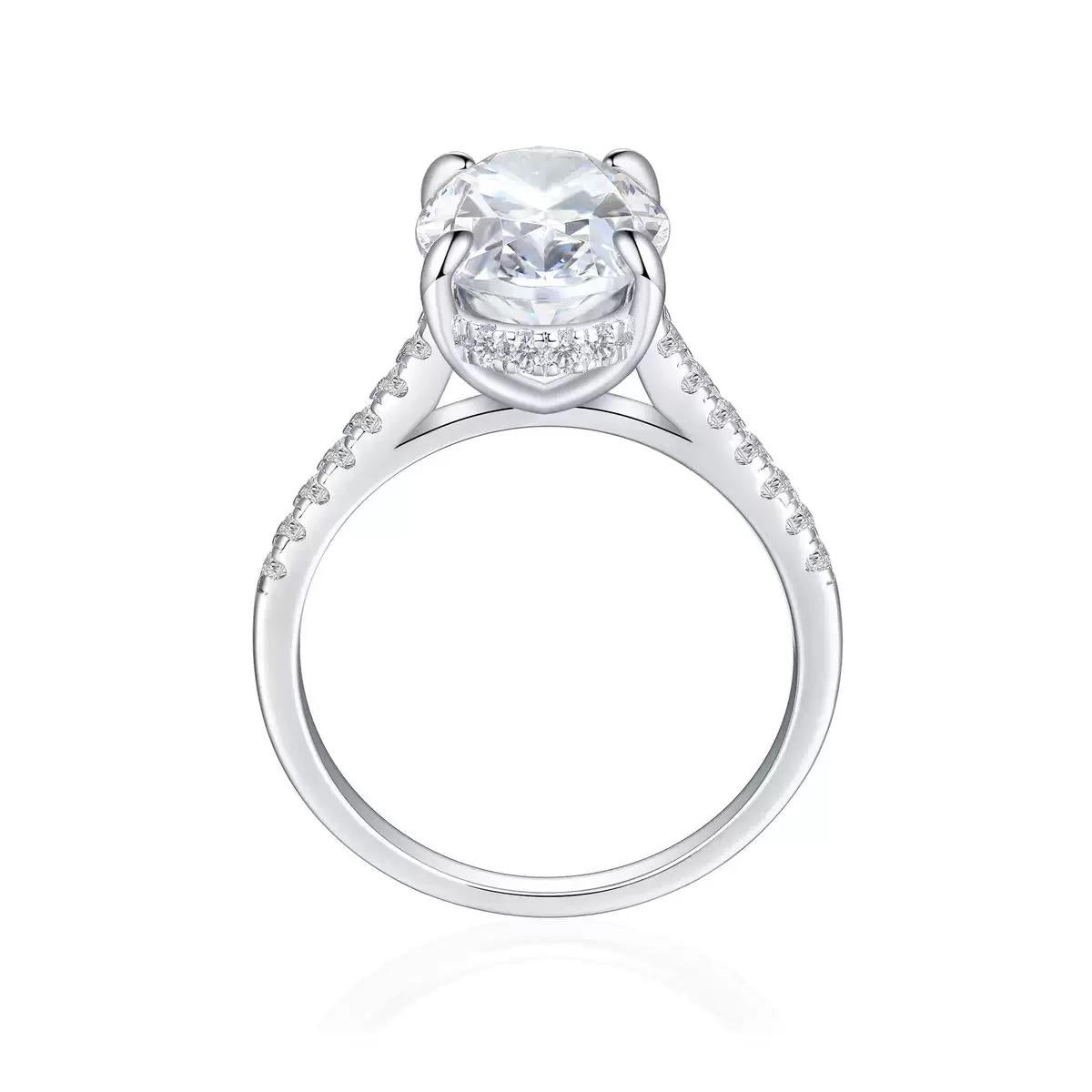 【#534】(Dawson) 925 Sterling Silver Synthetic Moissanite Ring