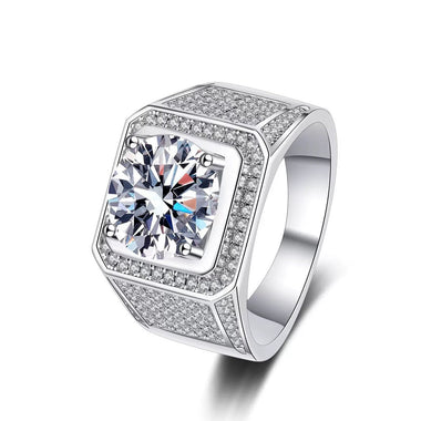 【#43】(Annie) 925 Sterling Silver Synthetic Moissanite Ring