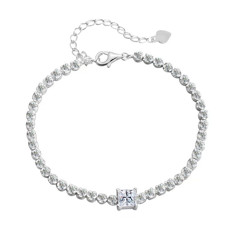 【#A320】(Alex）925 Sterling Silver Synthetic Moissanite bracelet