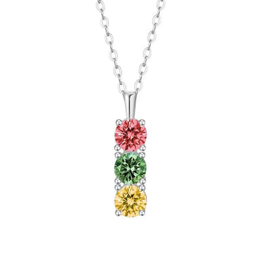 【#A323】(Toms)925 Sterling Silver Synthetic Moissanite Necklace