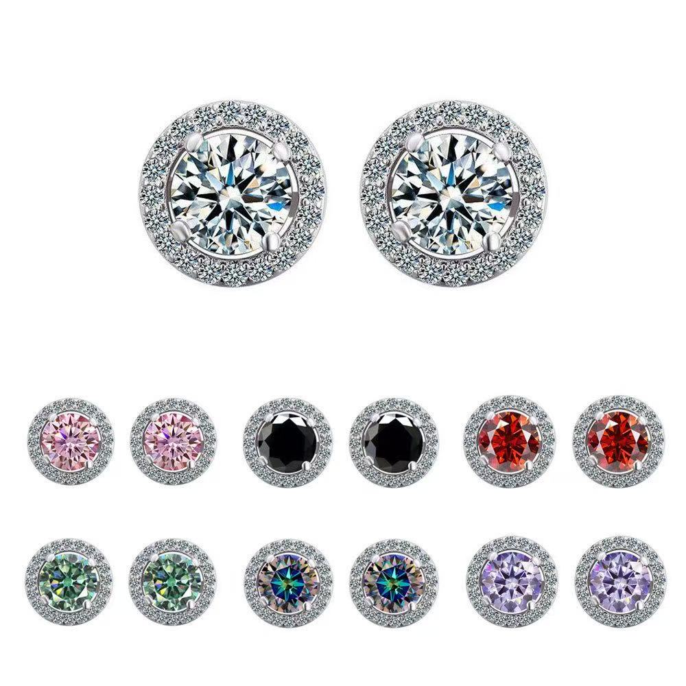 【#A316】(Greta)925Sterling Silver Synthetic Moissanite Earrings