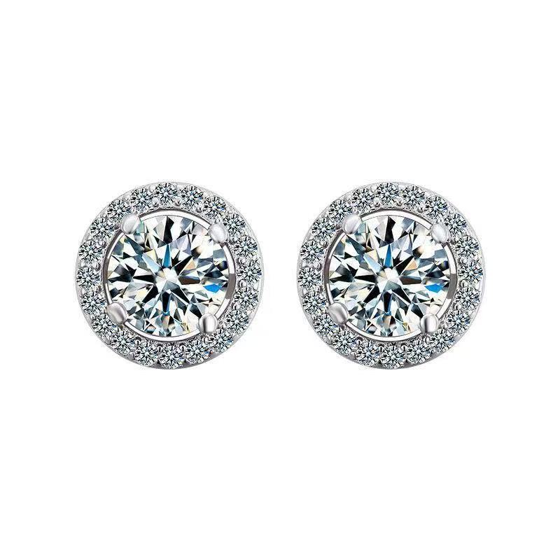 【#A316】(Greta)925Sterling Silver Synthetic Moissanite Earrings