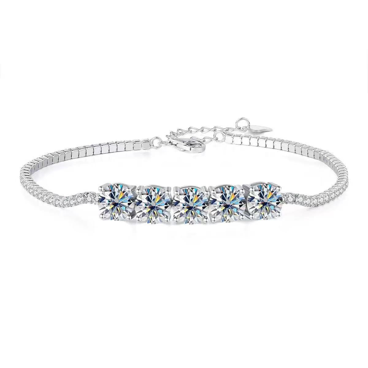 【#A332】(Sabrina)925 Sterling Silver Synthetic Moissanite bracelet