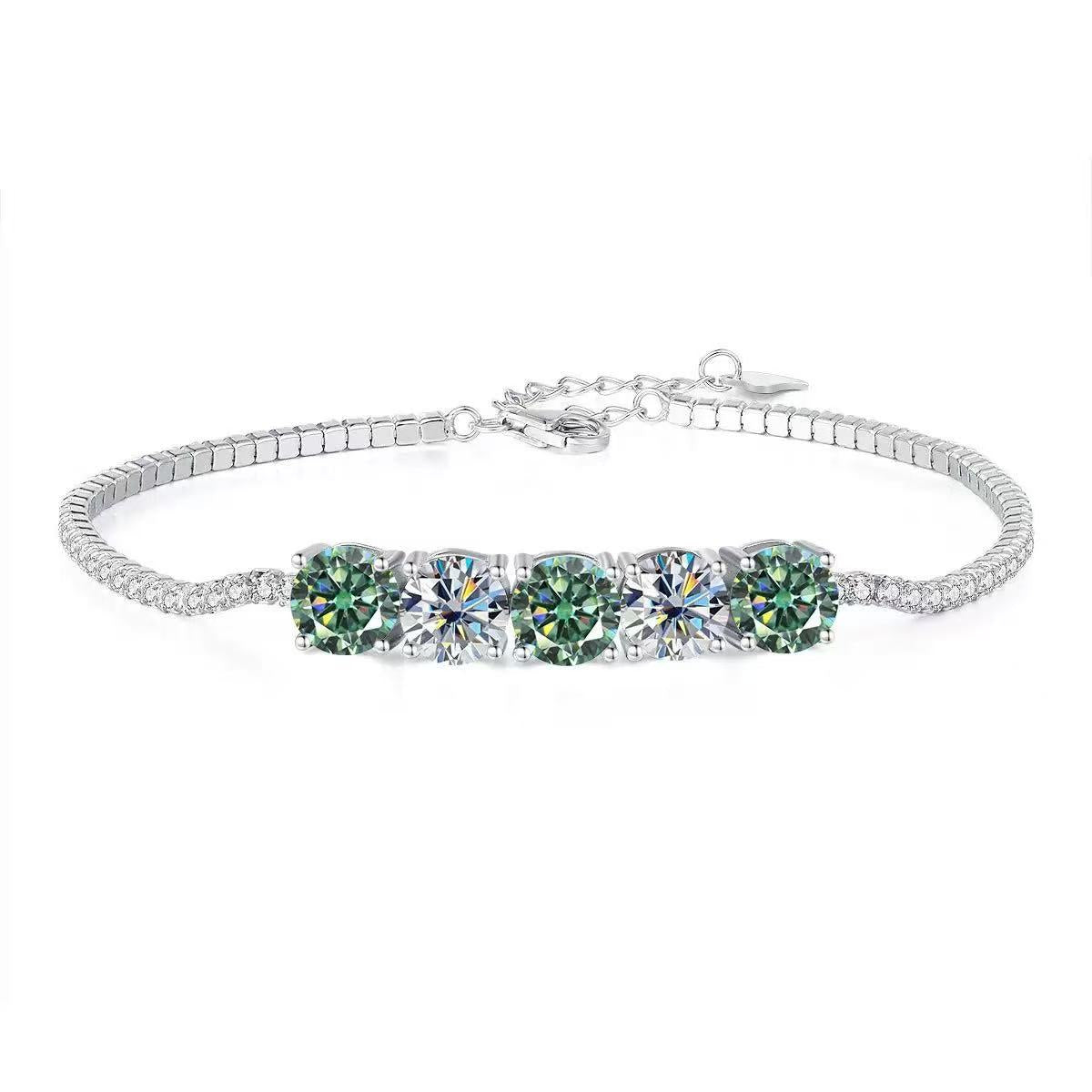 【#A332】(Sabrina)925 Sterling Silver Synthetic Moissanite bracelet