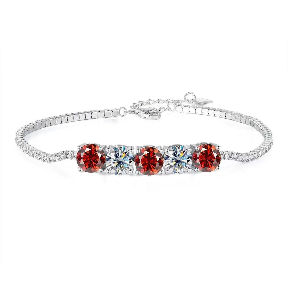 【#A332】(Sabrina)925 Sterling Silver Synthetic Moissanite bracelet
