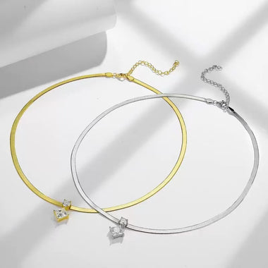 【#503】(Maddox)925 Sterling Silver Synthetic Moissanite Necklace