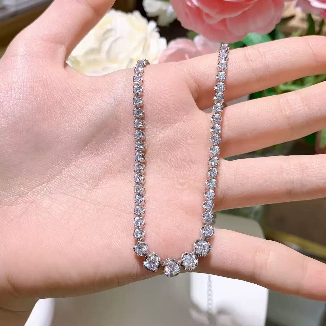 【#506】(Misty)925 Sterling Silver Synthetic Moissanite Bracelet
