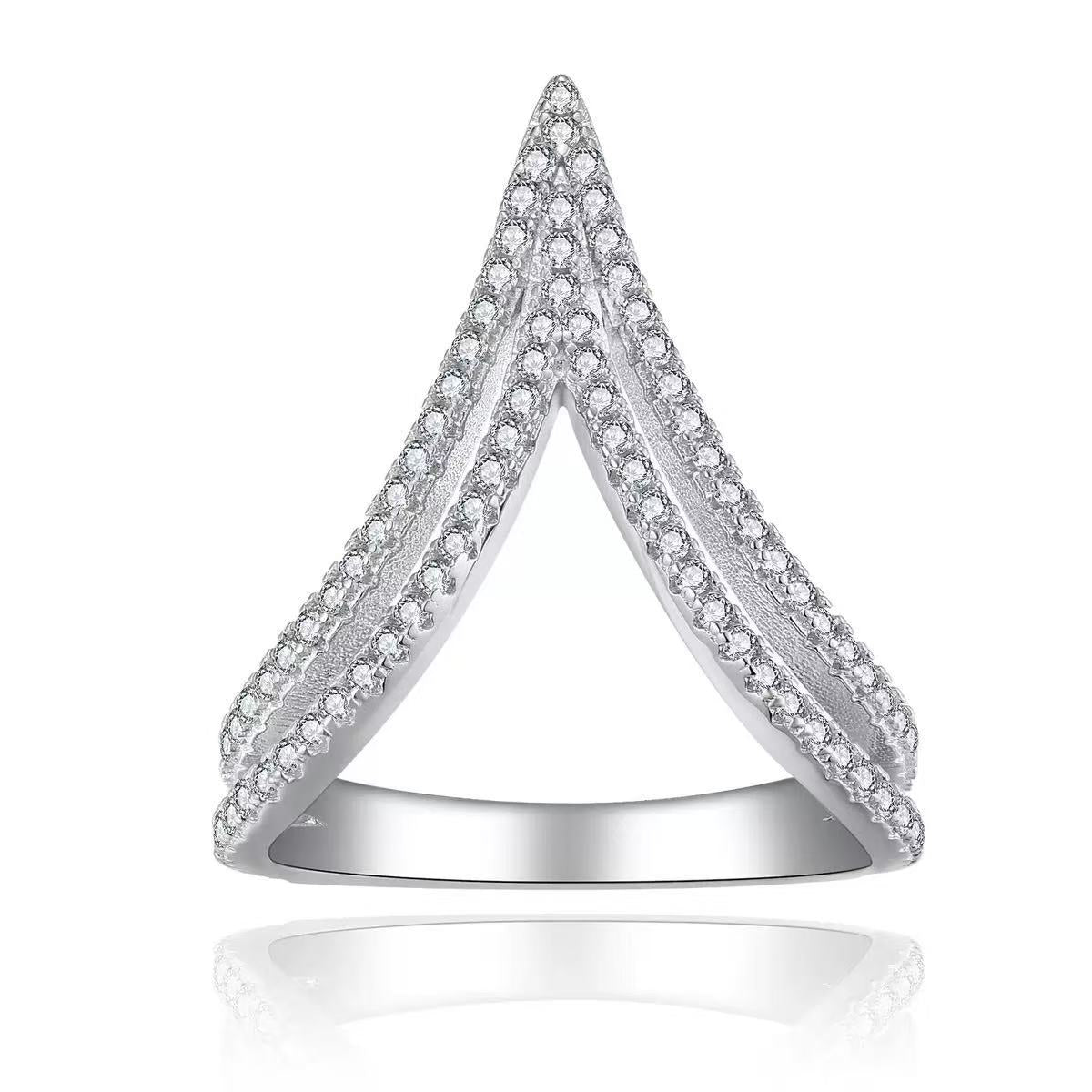 【#507】(Maxwell)925 Sterling Silver Synthetic Moissanite Ring