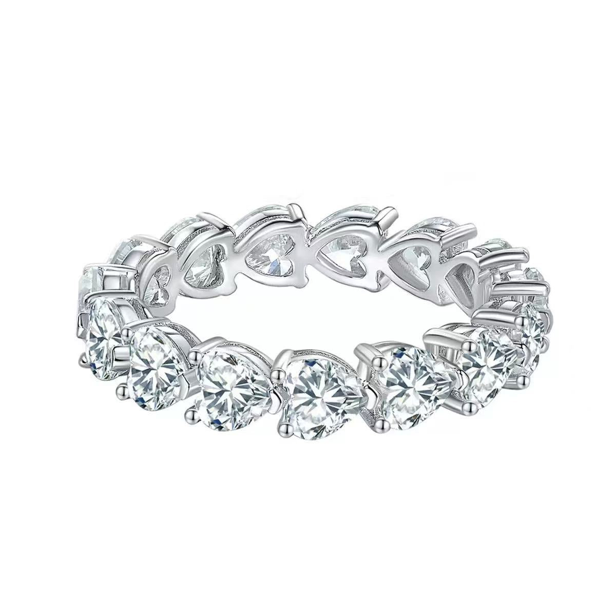 【#509】(Maria)925 Sterling Silver Synthetic Moissanite Ring