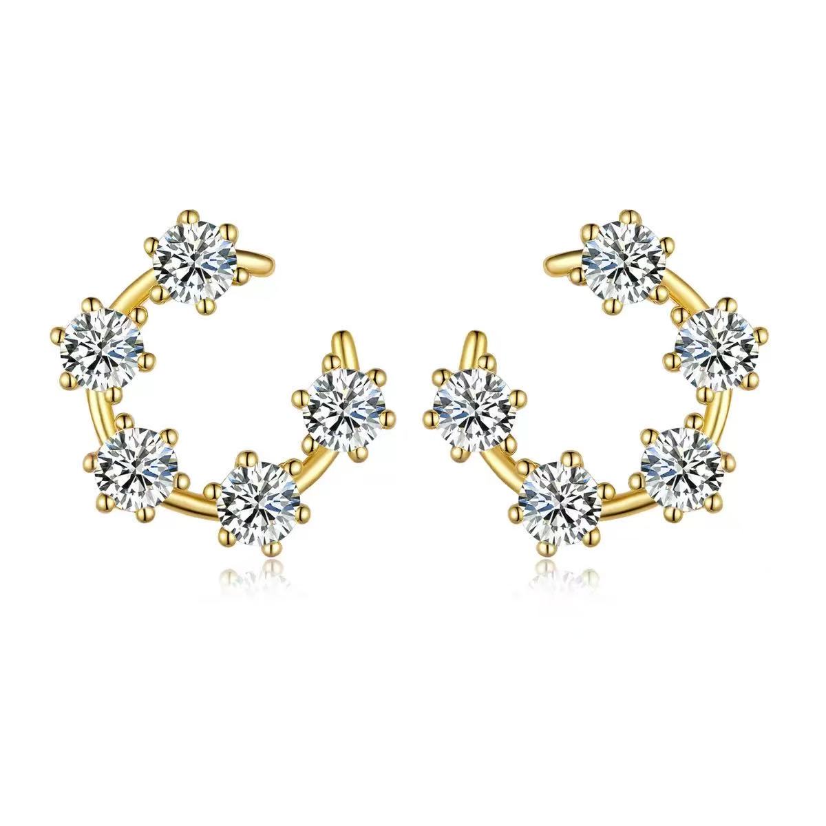 【#529】()925 Sterling Silver Synthetic Moissanite Earring