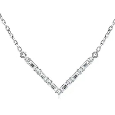 【#500】(Mitchell)925 Sterling Silver Synthetic Moissanite Necklace