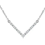 【#500】(Mitchell)925 Sterling Silver Synthetic Moissanite Necklace