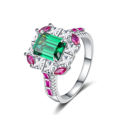 【#517】(Natalie)925 Sterling Silver Synthetic Moissanite Ring