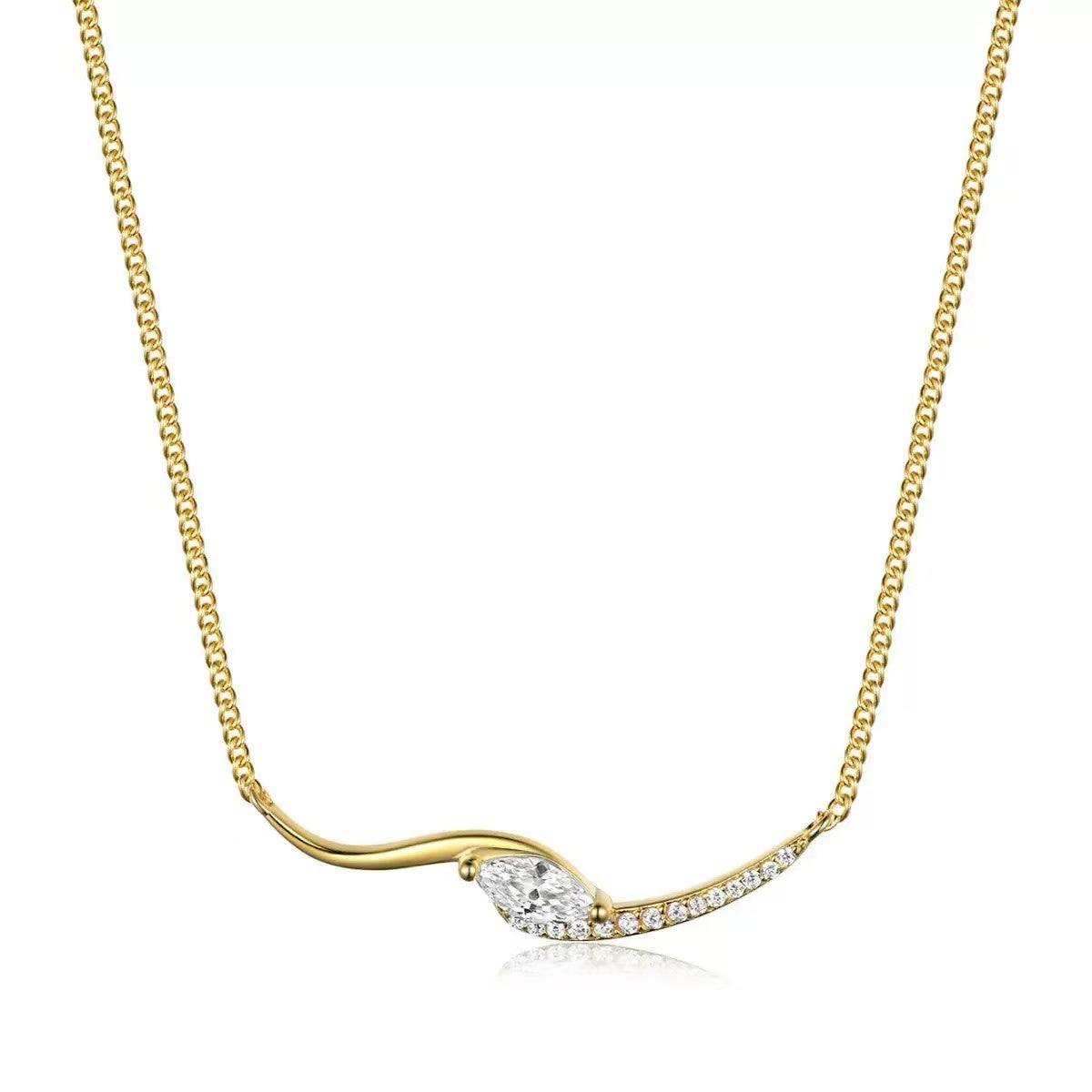 【#523】(Oliver)925 Sterling Silver Synthetic Moissanite Necklace