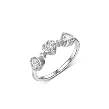 【#525】(Olee)925 Sterling Silver Synthetic Moissanite Ring