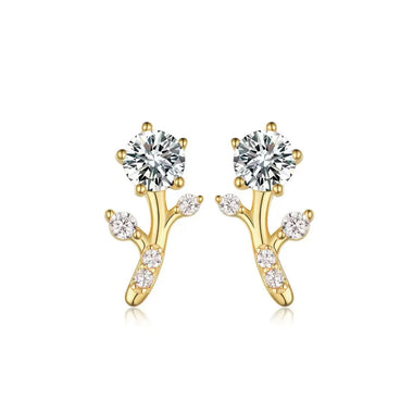 【#524】(Nannette)925 Sterling Silver Synthetic Moissanite Earring
