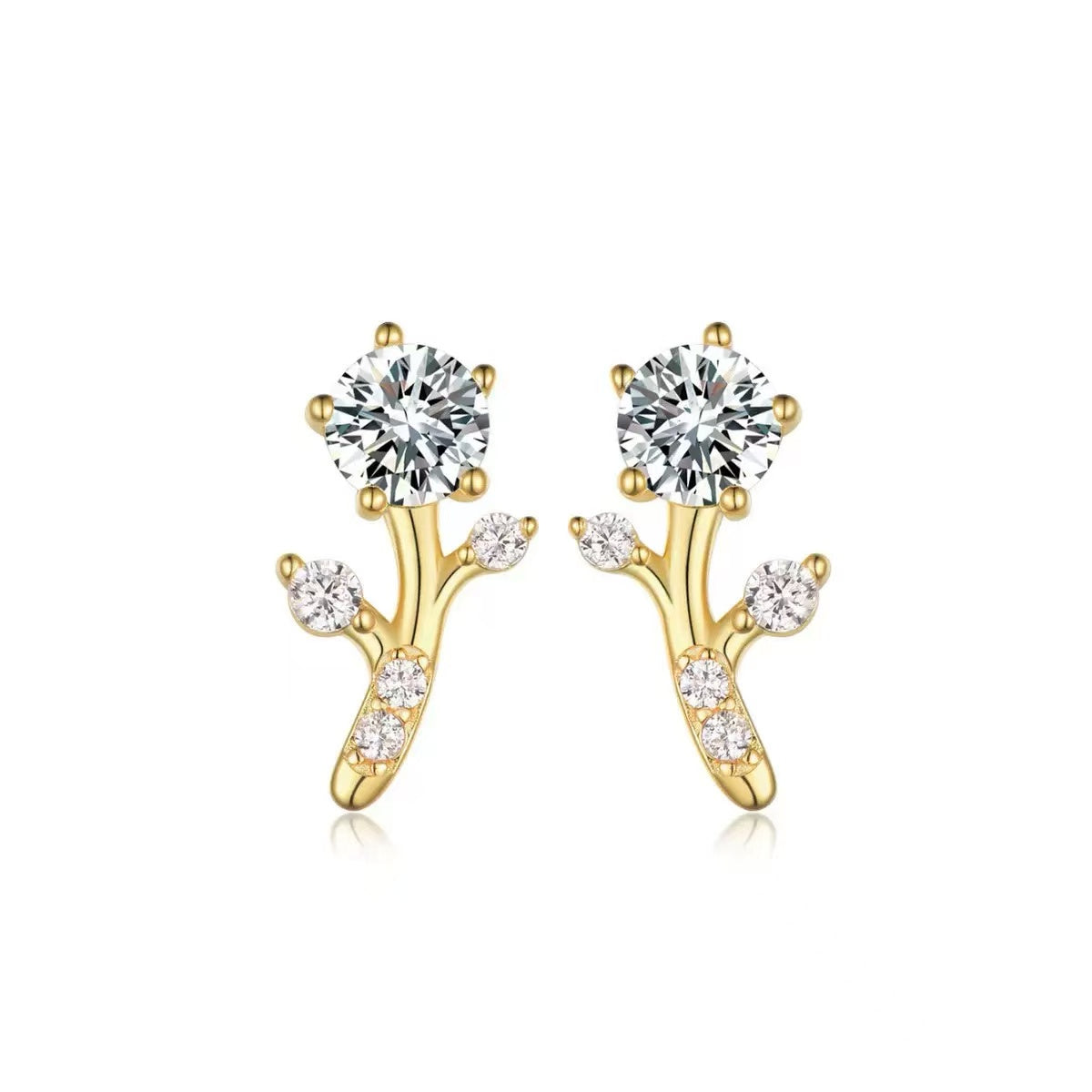 【#524】(Nannette)925 Sterling Silver Synthetic Moissanite Earring