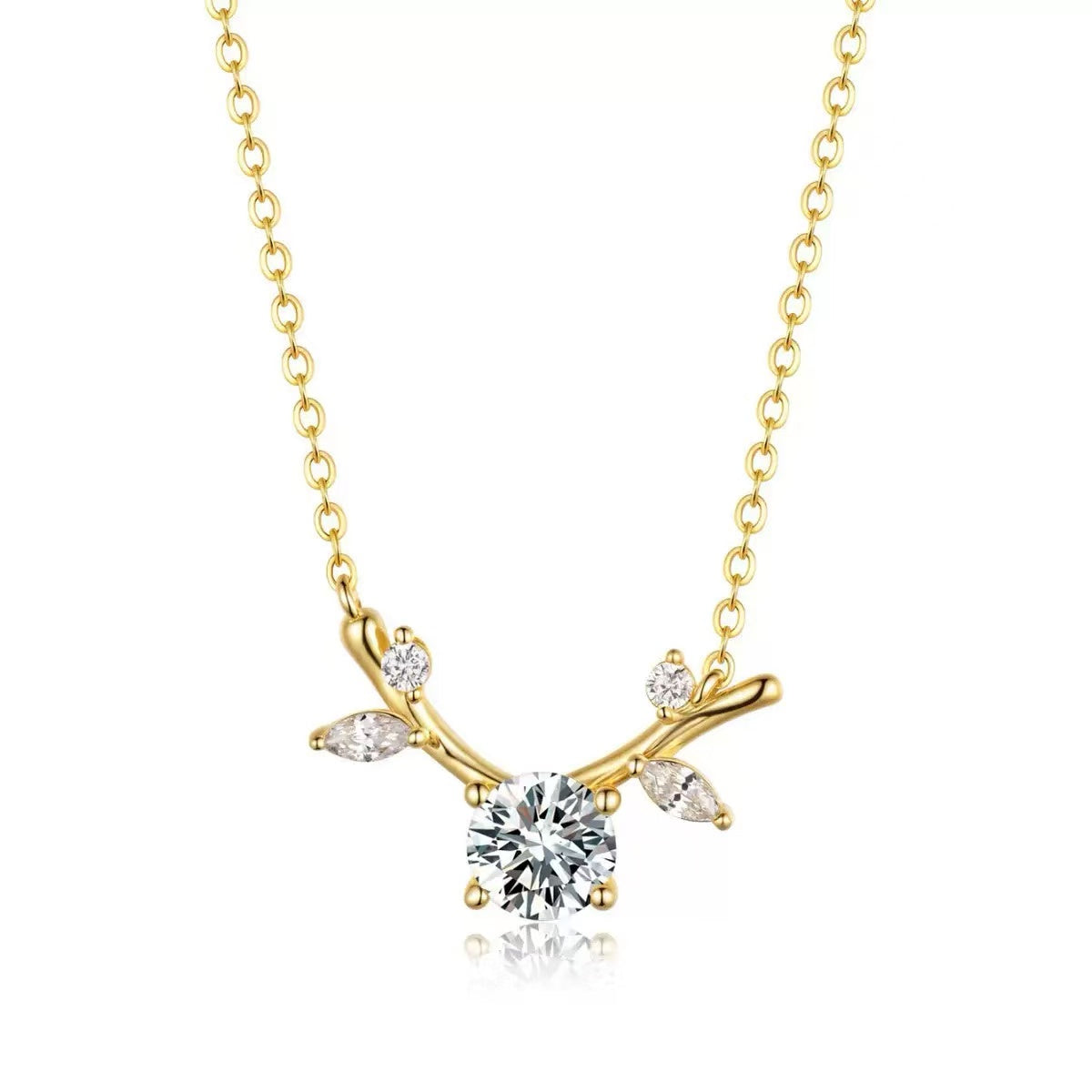 【#522】(Oliviana)925 Sterling Silver Synthetic Moissanite Necklace