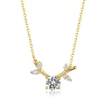 【#522】(Oliviana)925 Sterling Silver Synthetic Moissanite Necklace