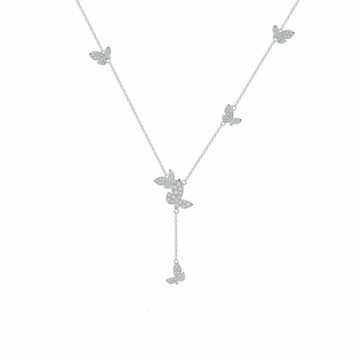 【#H214】(Denise)925 Sterling Silver Synthetic Moissanite Necklace