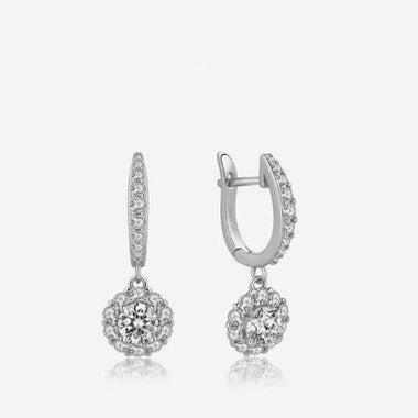 【#H221】(Elaine)925Sterling Silver Synthetic Moissanite earrings