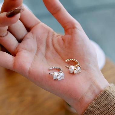 【#H222】(Ebony)925Sterling Silver Synthetic Moissanite earrings