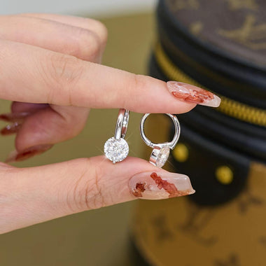 【#H225】(Eleanora)925Sterling Silver Synthetic Moissanite earrings